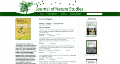 Desktop Screenshot of journalofnaturestudies.org